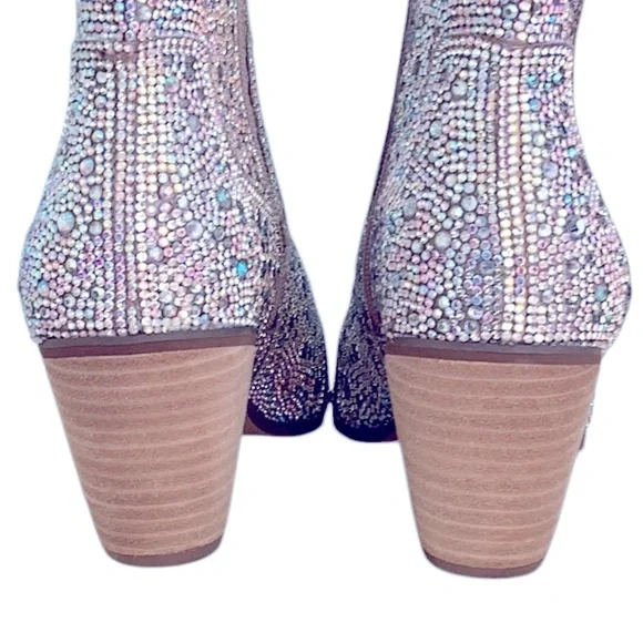 Women's New Sparkling Rhinestone Shayne Western style ankle boot WOMENS size 8.5 - Picture 6 of 13